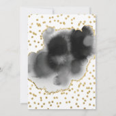Gold and Black Waterverf 25th Birthday Invitation Kaart (Achterkant)