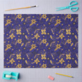 Gold and Blue Christmas Poinsettia Flowers Tissuepapier (Craft)