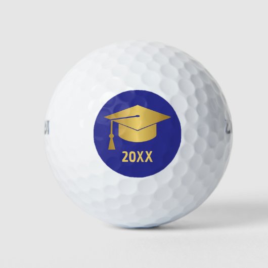 Gold and Blue Custom Graduation  Golfballen (Voorkant)