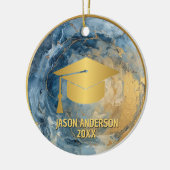 Gold and Blue Custom Graduation Ornament (Links)