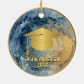 Gold and Blue Custom Graduation Ornament (Achterkant)