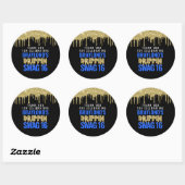 Gold and Blue Drippin Swag 16 Birthday Ronde Sticker (Vel)