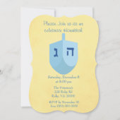 Gold and Blue Hanukkah Party Kaart (Voorkant)