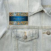 Gold and Blue Jeweled Event Planner Naamplaatje (In situ)