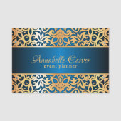 Gold and Blue Jeweled Event Planner Naamplaatje (Voorkant)
