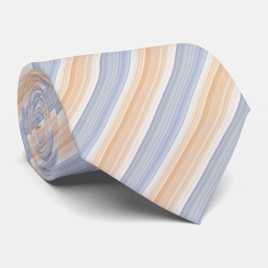 Gold and Blue Striped Pattern Stropdas (Opgerold)