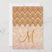 Gold and Blush Lace en Grunge Damask Wedding V01 Kaart (Achterkant)