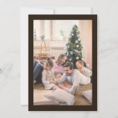 Gold and Brown Christmas Tree and Stars Photo Feestdagenkaart (Achterkant)