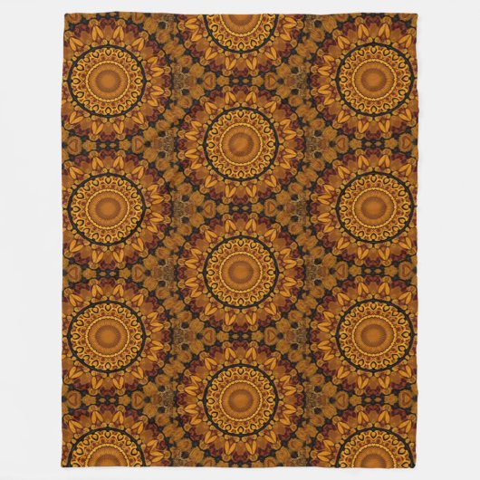 Gold and Brown Fleece Blanket (Voorkant)