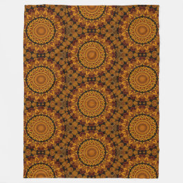 Gold and Brown Fleece Blanket Deken