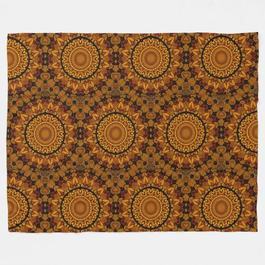 Gold and Brown Fleece Blanket Deken (Voorkant (Horizontaal))