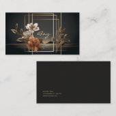 Gold and Copper Floral Midnight Twilight Landscape Visitekaartje (Voorkant / Achterkant)