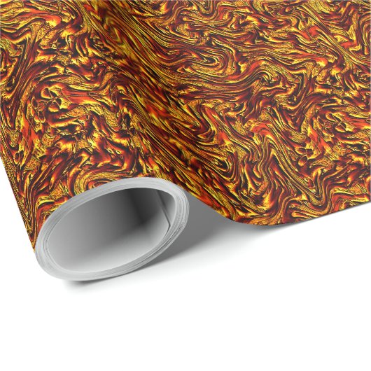 Gold and coral or vid red texture cadeaupapier (Rol Hoek)