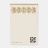 Gold And Cream Fancy Business Circle Notepad Post-it® Notes (Voorkant)