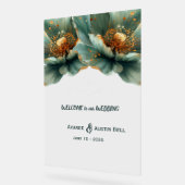 Gold and Emerald Green Poppy Acrylic Sign Acryl Bord (Hoek)