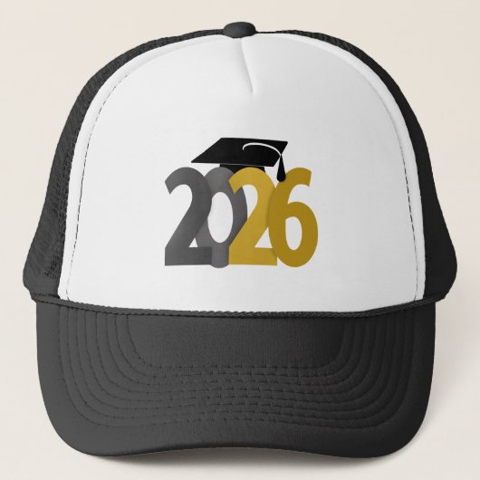Gold and Gray Class of 2026 Graduation Trucker Pet (Voorkant)