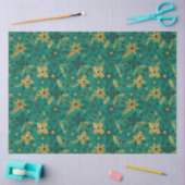 Gold and Green Christmas Poinsettia Flowers Tissuepapier (Craft)