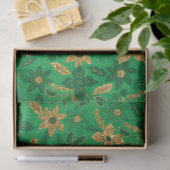 Gold and Green Christmas Poinsettia Flowers Tissuepapier (Geschenk)