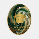 Gold and Green Custom Graduation Ornament (Rechts)