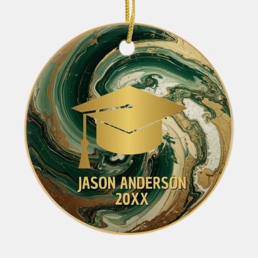 Gold and Green Custom Graduation Ornament (Voorkant)