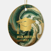 Gold and Green Custom Graduation Ornament (Links)