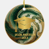 Gold and Green Custom Graduation Ornament (Achterkant)