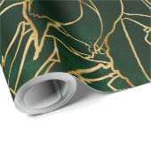 Gold and Green Dahlia Flower Cadeaupapier (Rol Hoek)