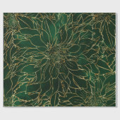 Gold and Green Dahlia Flower Cadeaupapier (Vlak)