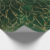 Gold and Green Dahlia Flower Cadeaupapier (Hoek)