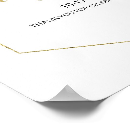 Gold and Green Eucalyptus Rehearings Welkom diner Poster (Hoek)