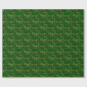 Gold and Green Merry Christmas Word Art Cadeaupapier (Vlak)