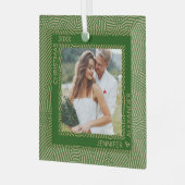 Gold and Green Photo Glas Ornament (Voorkant links)