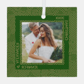 Gold and Green Photo Glas Ornament (Achterkant)