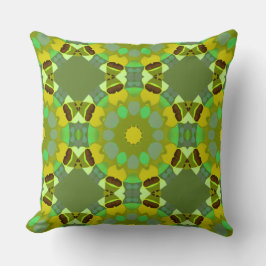 Gold and Green Throw Pillow Kussen
