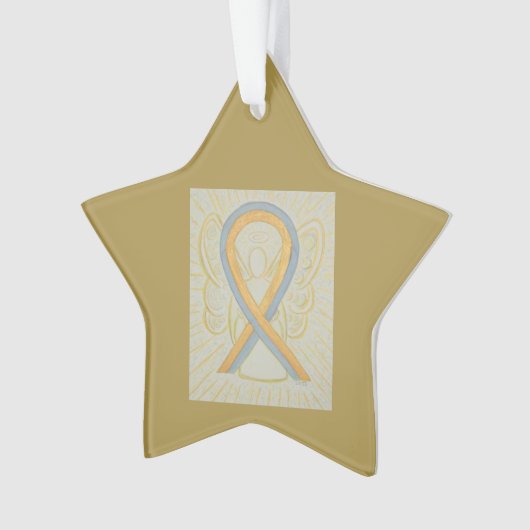 Gold and Grey Awareness Ribbon Angel Ornament (voorkant)