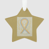 Gold and Grey Awareness Ribbon Angel Ornament (voorkant)