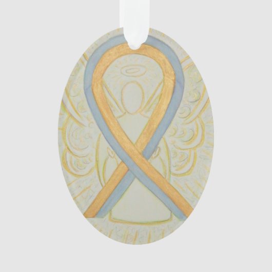 Gold and Grey Awareness Ribbon Angel Ornament (voorkant)