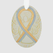 Gold and Grey Awareness Ribbon Angel Ornament (achterkant)