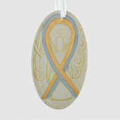 Gold and Grey Awareness Ribbon Angel Ornament (voorkant)