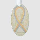 Gold and Grey Awareness Ribbon Angel Ornament (voorkant)