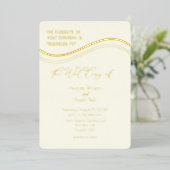 Gold and Ivory Minimalist Wedding Invitation Folie Uitnodiging (Staand Voorkant)