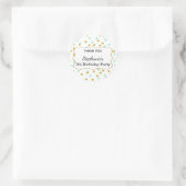 Gold and Mint Green Confetti Birthday Party Ronde Sticker (Tas)