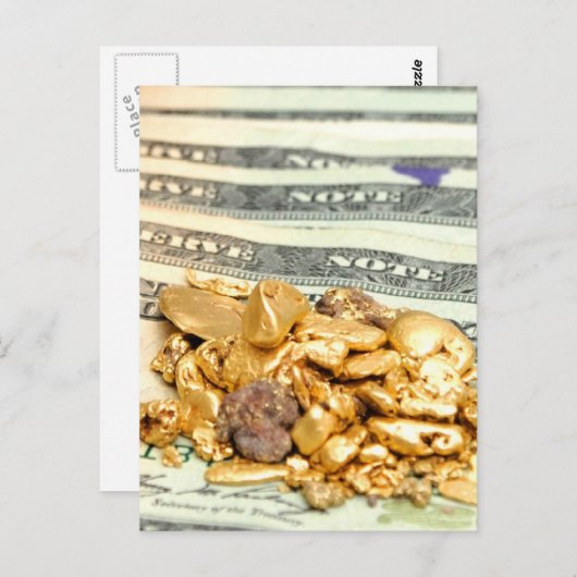 Gold And Money Briefkaart (Voorkant / Achterkant)