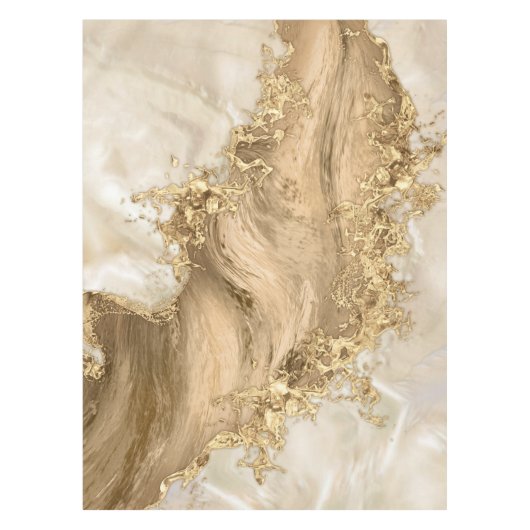 Gold and Pearl - Splatter and flow Tafelkleed (Voorkant)