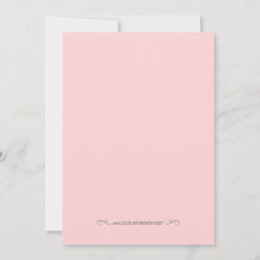 Gold and Pink Birthday Uitnodiging (Achterkant)