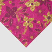 Gold and Pink Christmas Poinsettia Flowers Tissuepapier (Detail)