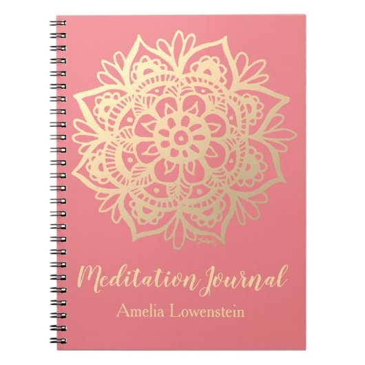 Gold and Pink Mandala Meditation Journal Notitieboek (Voorkant)