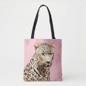 Gold and Pink Wild Leopard Tote Bag (Voorkant)