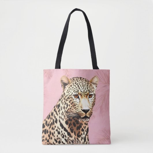 Gold and Pink Wild Leopard Tote Bag (Voorkant)