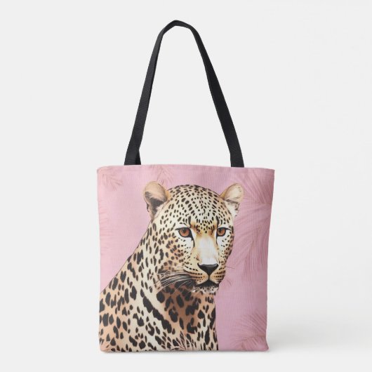 Gold and Pink Wild Leopard  Tote Bag (Achterkant)